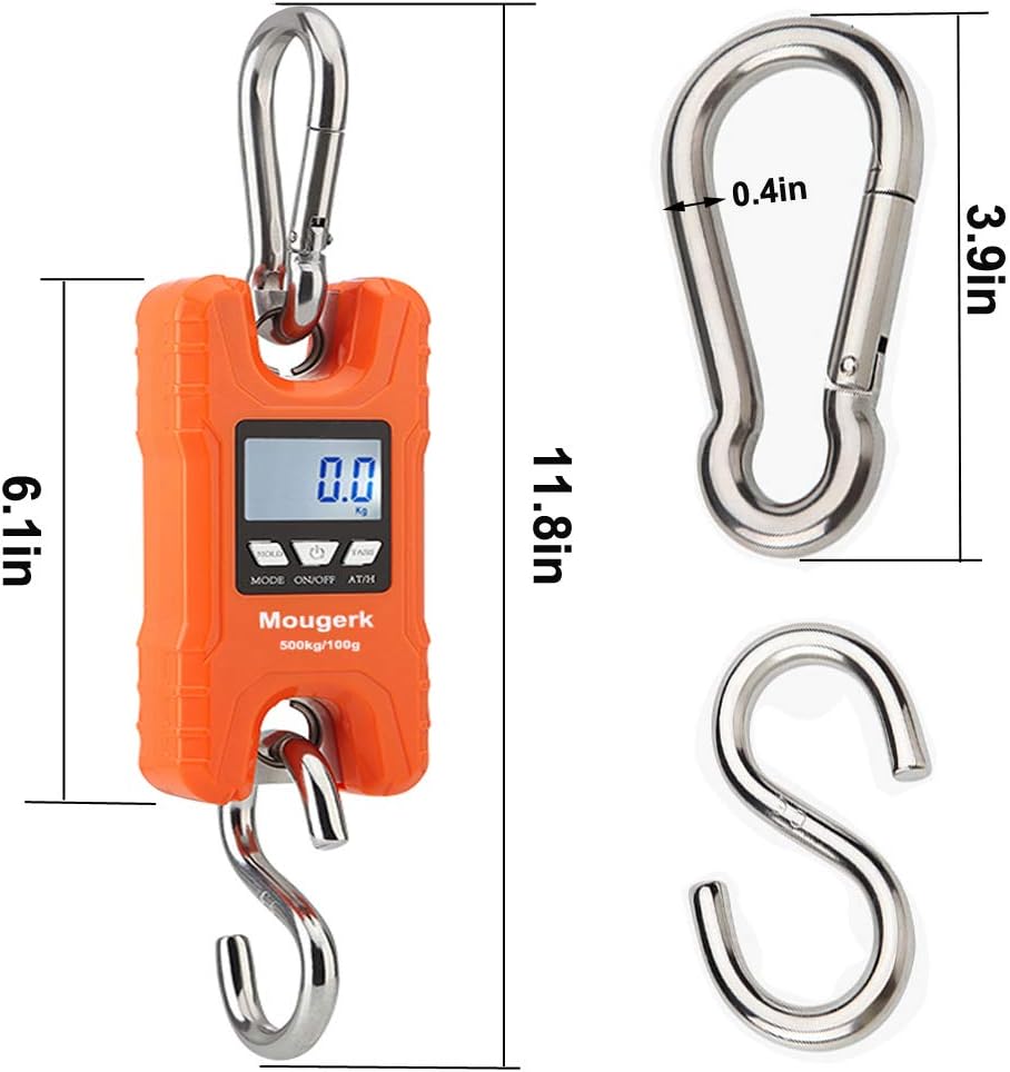 Black Friday Clearance Mougerk 500 kg 1100 lb Portable Heavy Duty Digital Crane Scale Hanging Scales 2 AAA Batteries(Not Included) Buy 1 get 1 Mougerk 500 kg 1100 lb Portable Heavy Duty Digital Crane Scale Hanging Scales 2 AAA Batteries(Not Included)