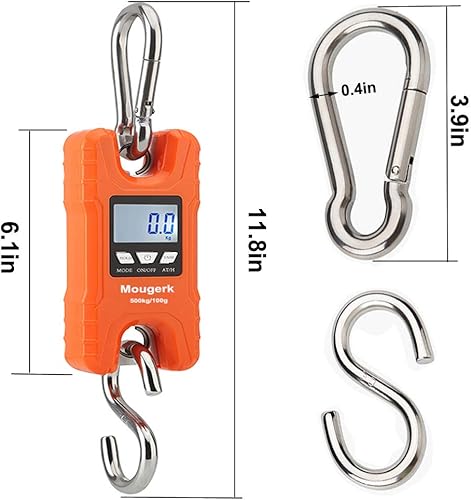 Vista 9 de Báscula portátil de grúa digital resistente de 1,102.3 lbs, 1100 libras, 2 pilas AAA (no incluidas)
