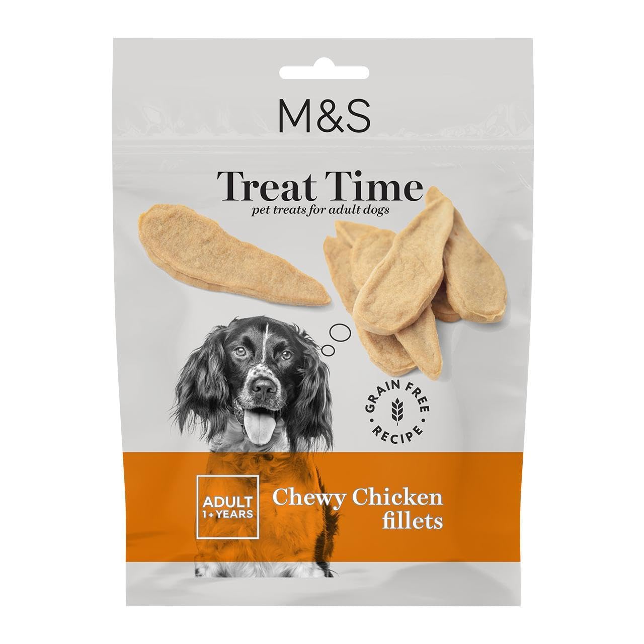 M&S Treat Time Grain-Free Chewy Chicken Fillets, Adult Dog Treats, 70g Pack of 2X