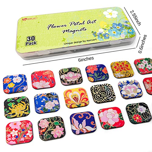 Morcart 30 Pcs Magnets For Fridge – Decorative Magnets For Refrigerator – Cute Locker Magnets,Adult Office And Kitchen Fridge Magnets,School Whiteboard Blackboard Magnets Stamping Flowers Art Gift #TOP6