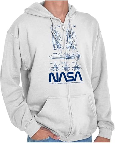 Amazon.com: NASA - Sudadera con capucha y cremallera con logotipo de gusano  vintage para hombre y mujer : Ropa, Zapatos y Joyería
