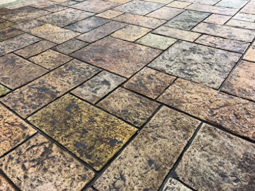 Three Rivers Ashler Concrete Stamp Set By Walttools | Decorative Stone Tile Pattern, Sturdy Polyurethane Texturing Mats, Realistic Limestone Detail (15 Piece) #TOP1