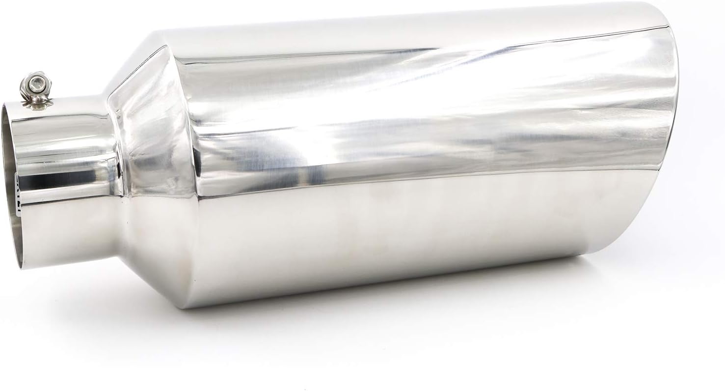 Up To 40% OFF RP Remarkable Power, 4 Inlet 7 Outlet - 18 Overall Length Long Stainless Steel Rolled Edge Universal Tialpipe, 20 Degree Exhaust Tip Diesel for Truck EXT27