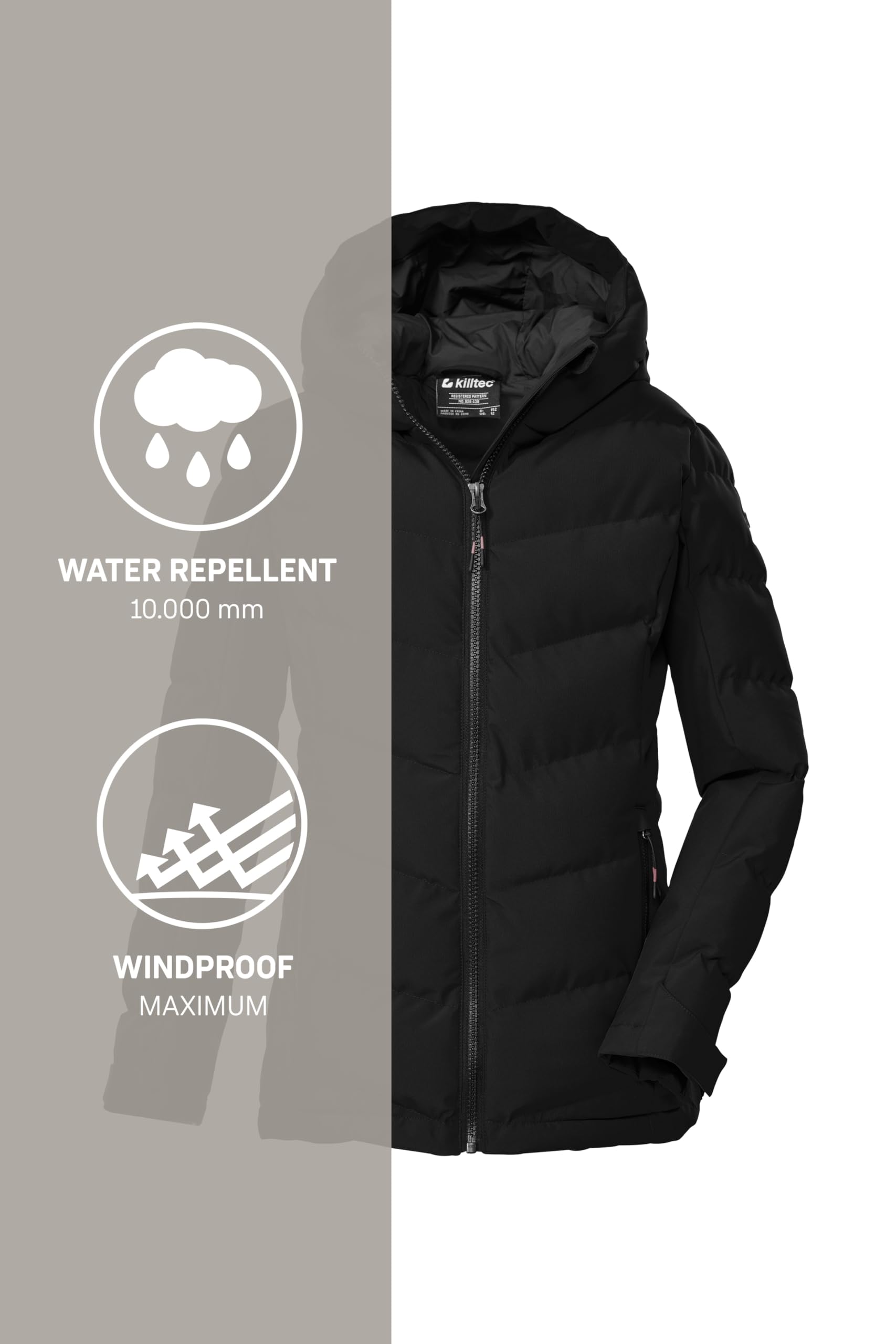 Killtec Mädchen Kow 220 Grls Qltd Jckt Steppjacke/Funktionsjacke in Daunenoptik mit Kapuze