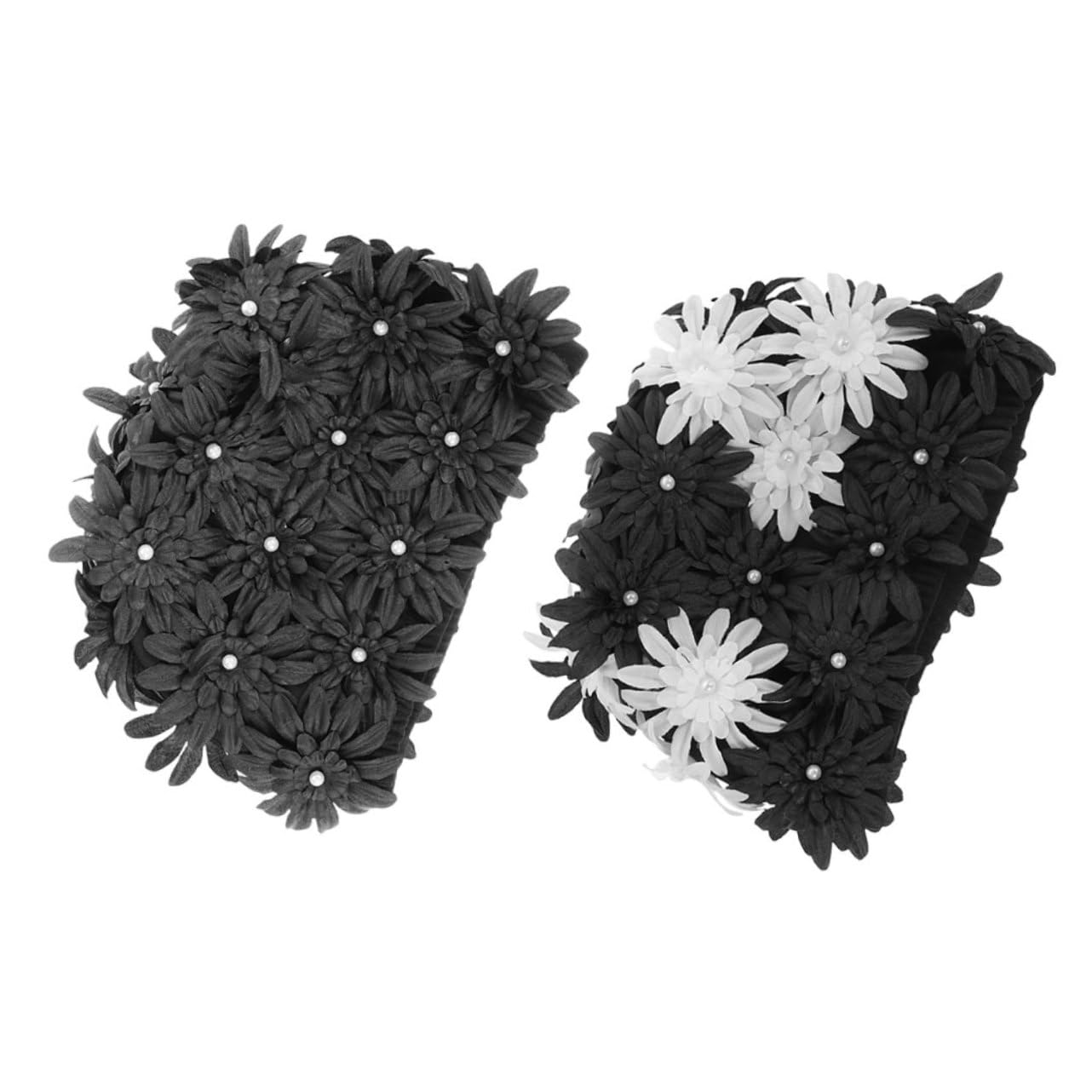 HANABASS 2piezas Gorros De Natación con Flores para Mujer Gorros De Piscina Elásticos Resistentes Al Desgaste para Fiestas