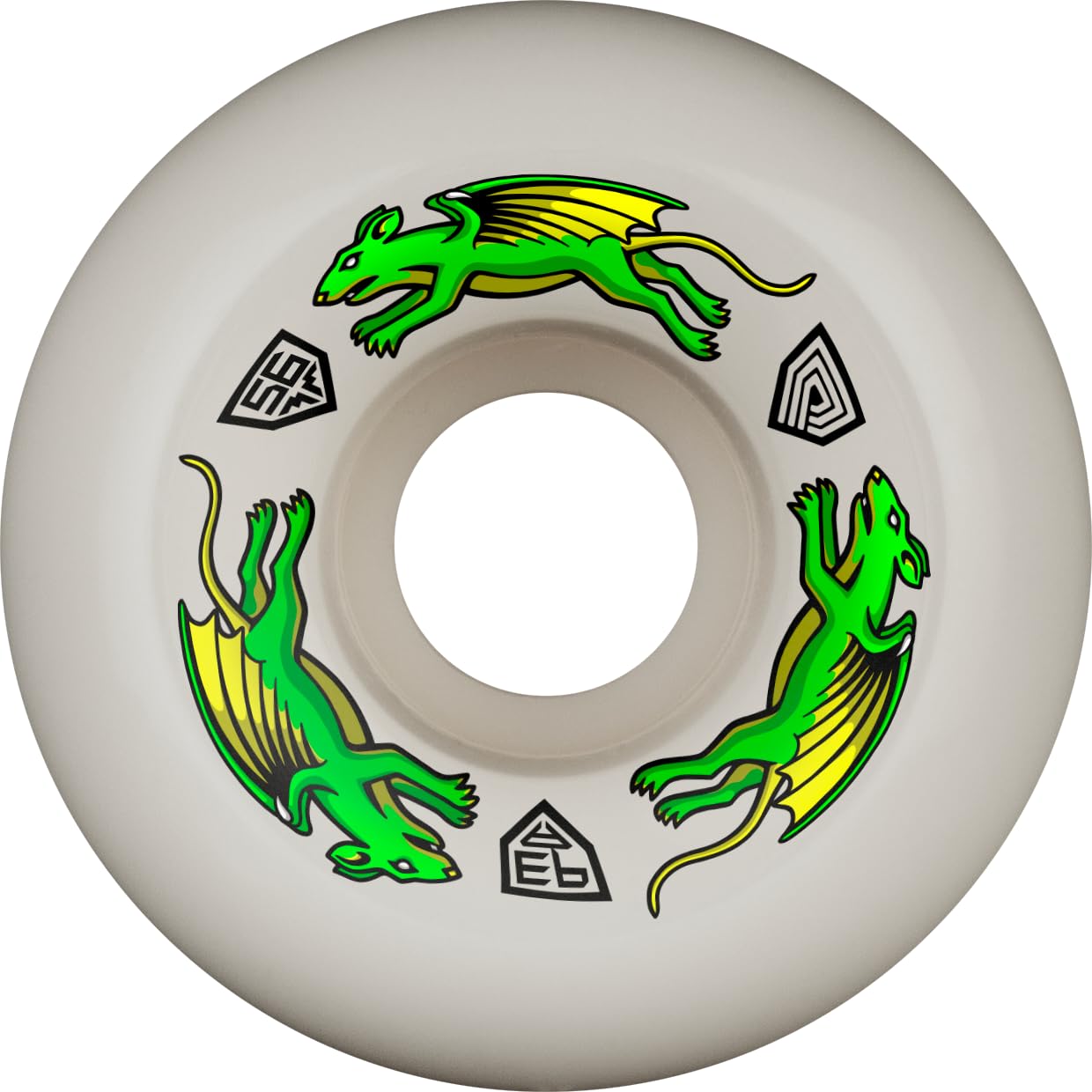 Powell Peralta Nano Rat Dragon Formula 93A Skateboard Wheels, White, A2, 56mm x 39mm โ image 1