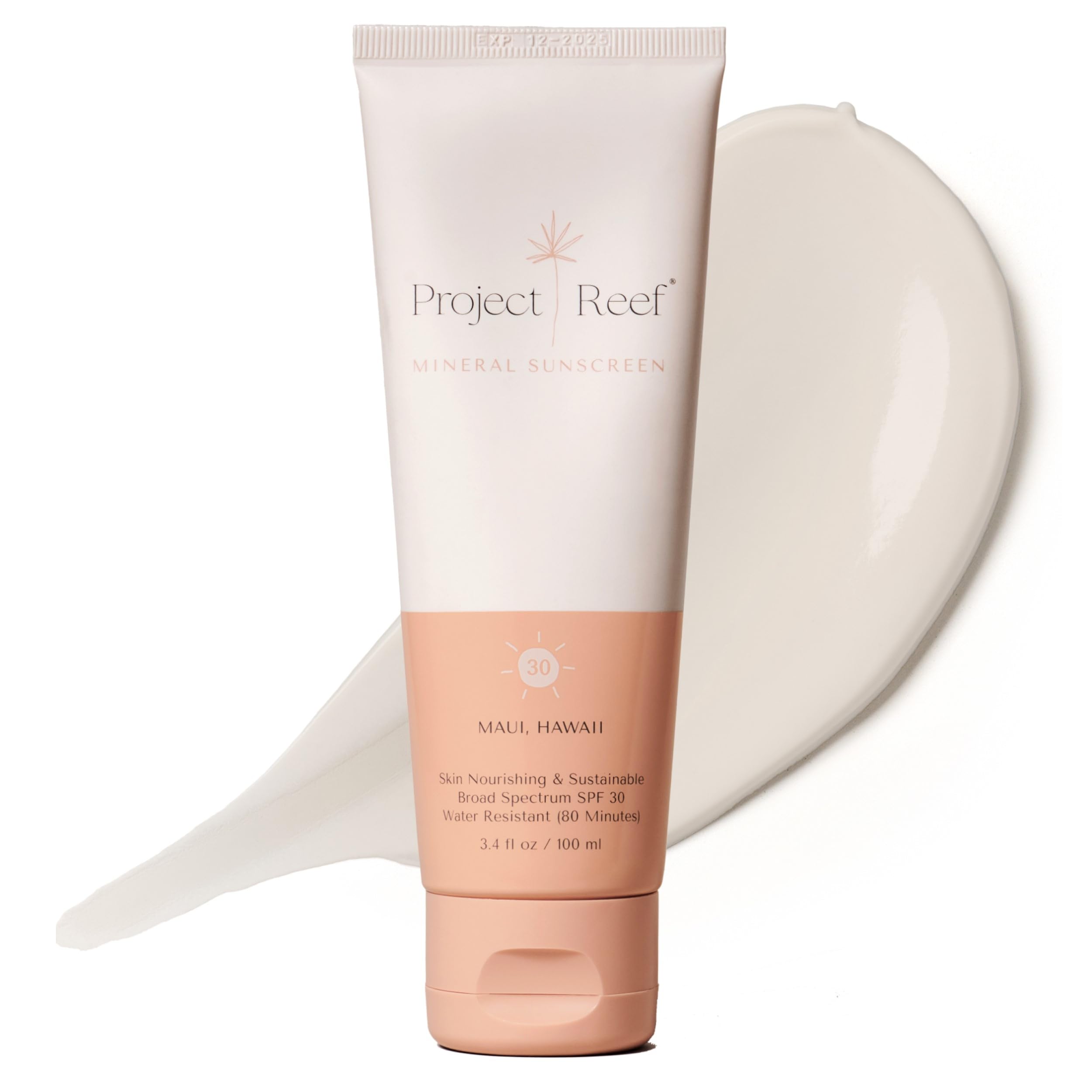 Project Reef SPF 30 Mineral Sunscreen Lotion – Hawaii Reef Act 104 Compliant Zinc Sunscreen with Natural Ingredients, Vegan, Ocean-Friendly, Water-Resistant, 3.4 fl oz