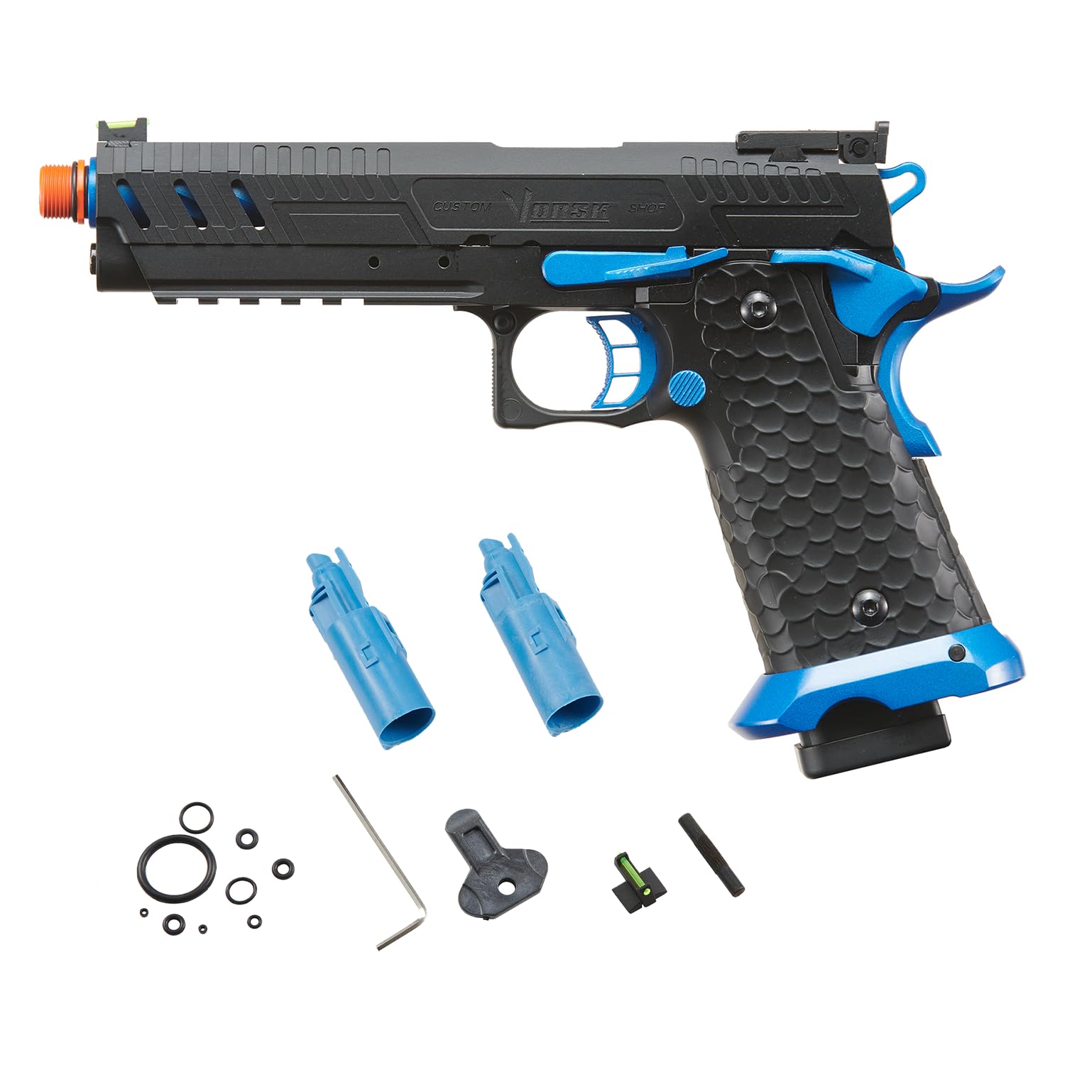 Vorsk Steel Airsoft Hi-Capa CS Vengeance 5.1 Gas Blowback Pistol (Black/Blue)