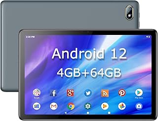 Tablet 10.1 Inch Android 12, 1920x1200 IPS Tablets PC Display,New 2023 Version 4GB RAM,64GB ROM(128GB Expandable),WiFi/GPS/Bluetooth/5000mAh Battery/Dual Camera