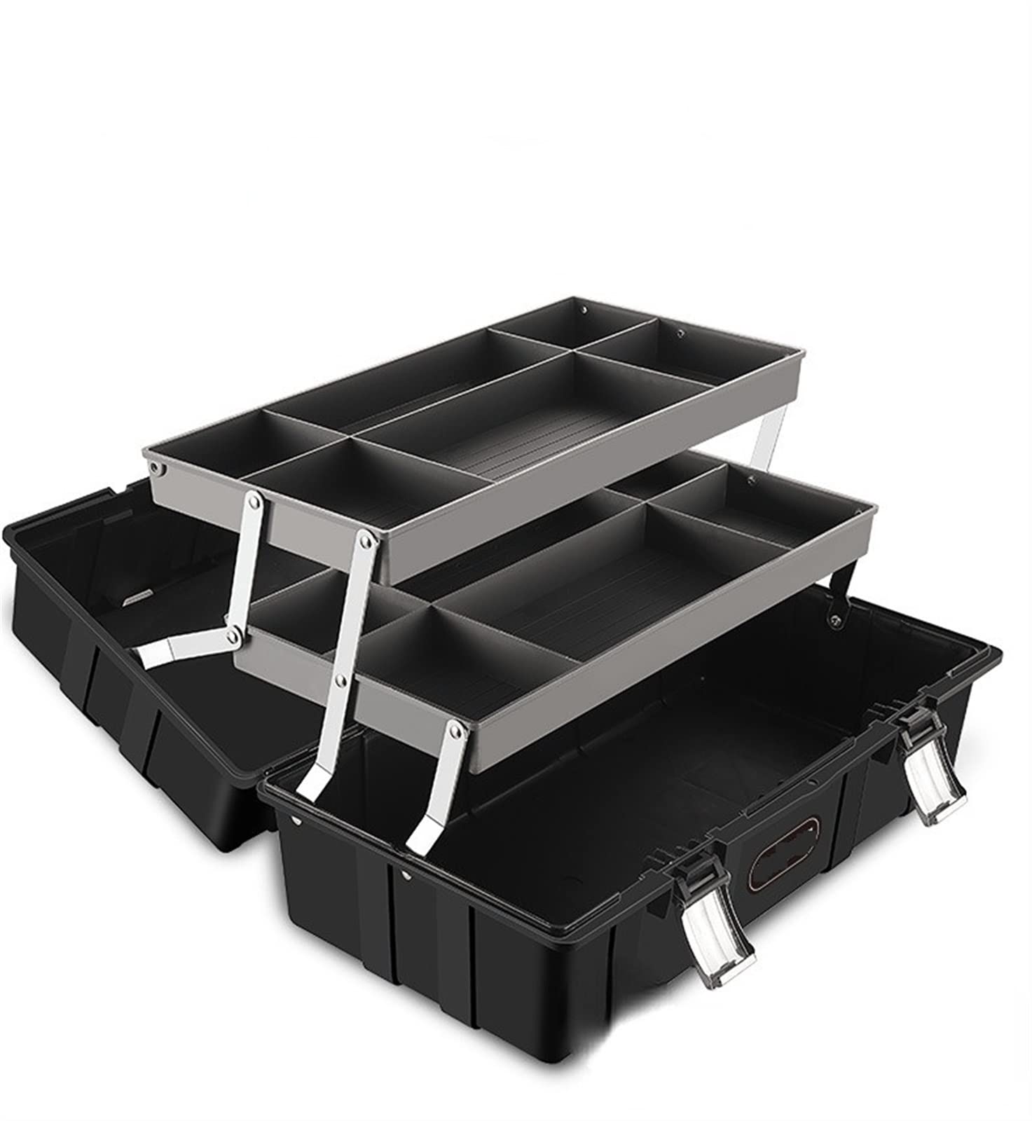 Caja de herramientas profesional portátil con accesorios para electricista, organizador de herramientas de almacenamiento de garaje con bandeja de piezas (21 pulgadas)