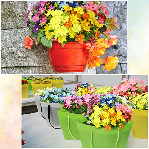 21 Bundles Artificial Daisies Flowers Outdoor Uv Resistant Faux Artificial Plants Wildflowers Bulk Shrubs Plastic Flower For Hanging Planter Porch Window Home Wedding Summer Decor (Elegant Style) #TOP4