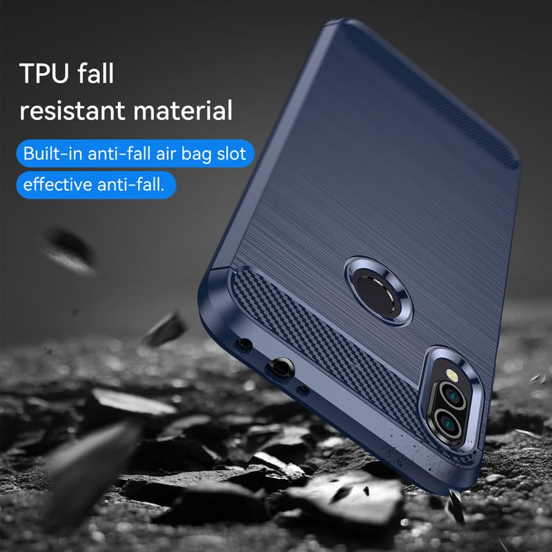 Image of Hybrid Carbon Fiber Back Case for Mi Redmi Note 7 /Note 7 Pro /Note 7s (Blue)