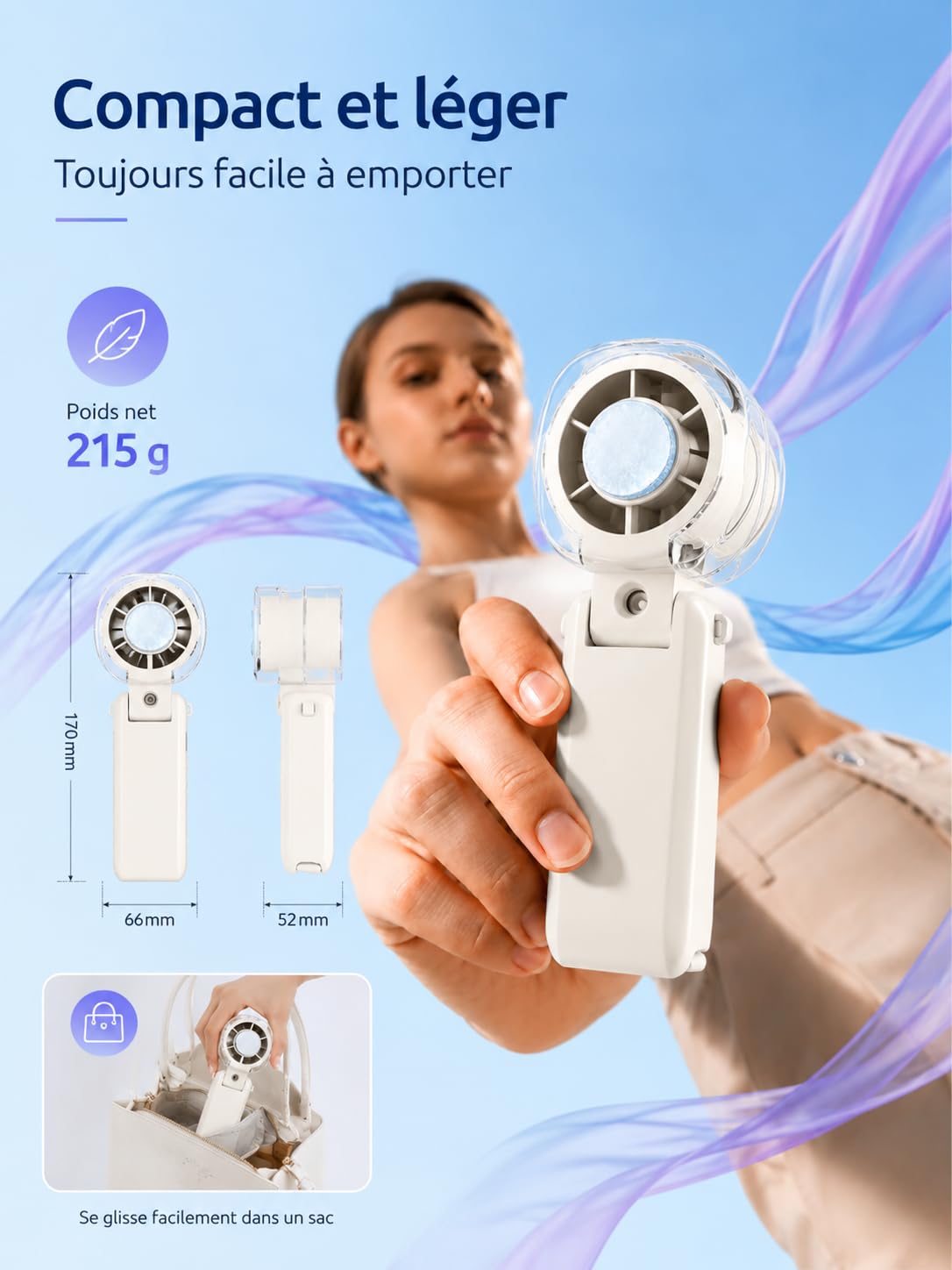 Générique Ventilateur brumisateur portable rechargeable (Mixte)