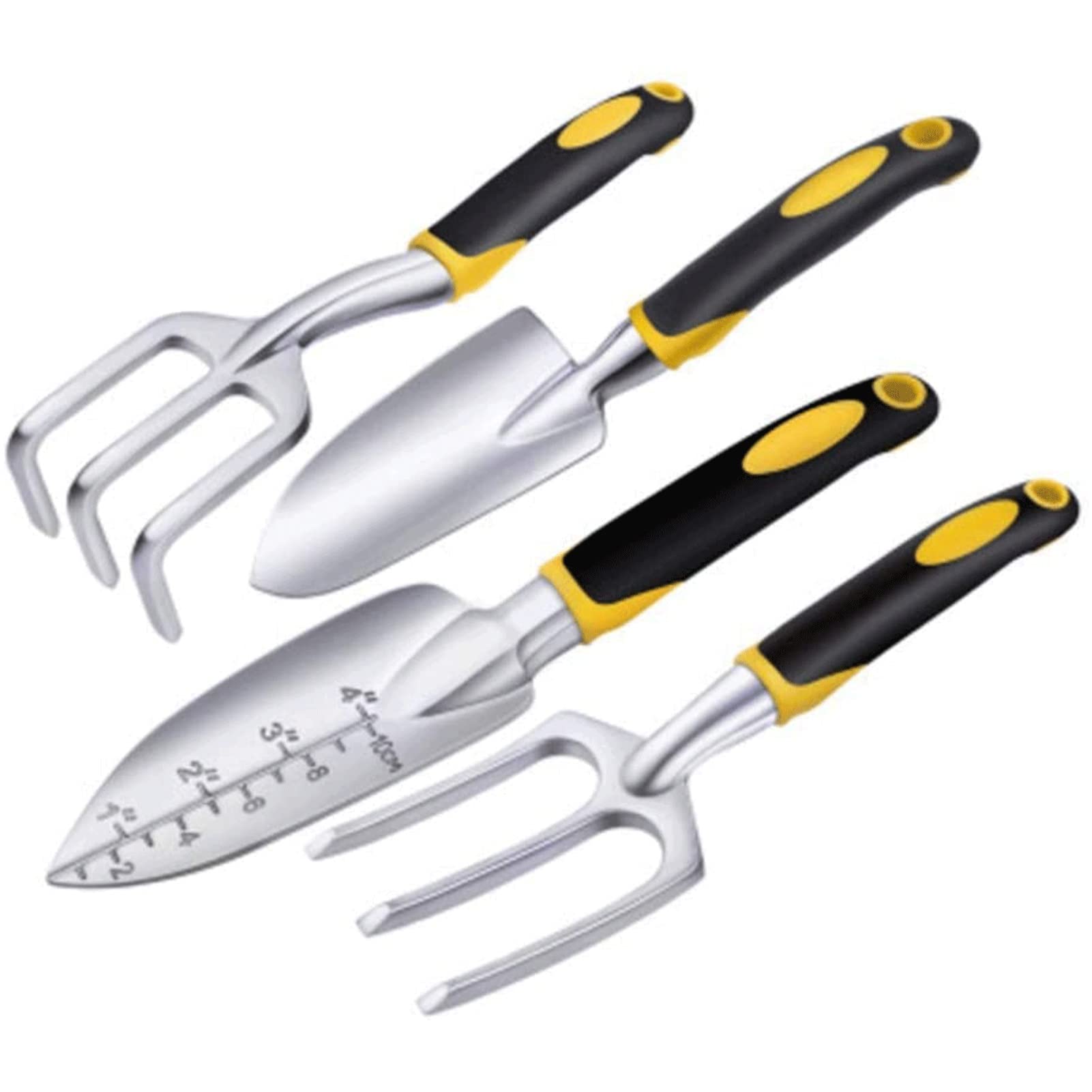 Garden Tool Set 4Piece Aluminum Alloy Heavy Duty Gardening Kit Gardening Planting Tools with PVC Handle for Transplanting Pruning and Watering