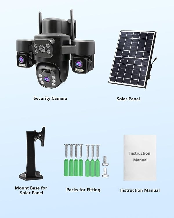 Baepeish 3-Lens Wireless Outdoor Camera for Home Security (3-Lens Black) by Baepeish - Used condition - Image 9