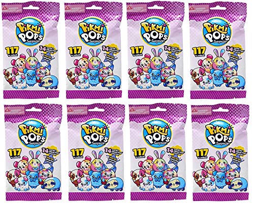 Pikmi Pops Surprise! Trading Cards 14 Cards per Pack and 1 Charm Bundle of 8 Packs