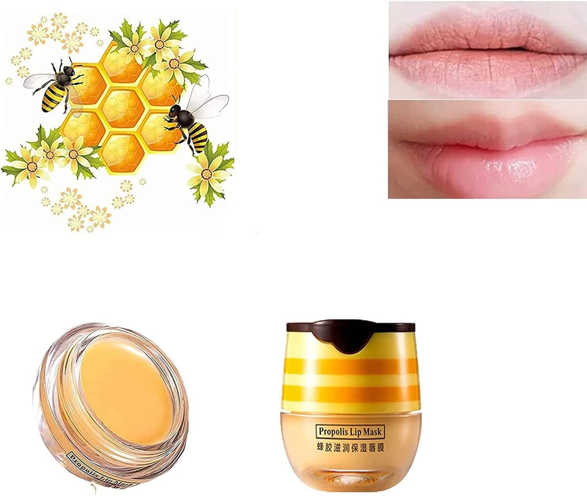 Honey Lip Mask with Applicator, Bee Balm Lip Balm Honey Pot