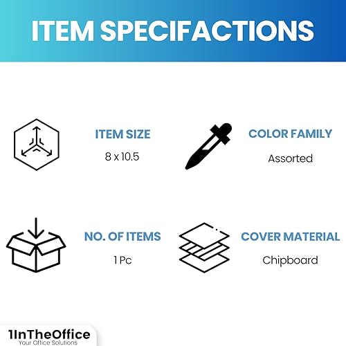 Miniatura 7 de 1InTheOffice Cuaderno de espiral con rayas anchas de 11 x 8, cuadernos de 3 materias con rayas anchas, cuadernos de espiral encuadernados de