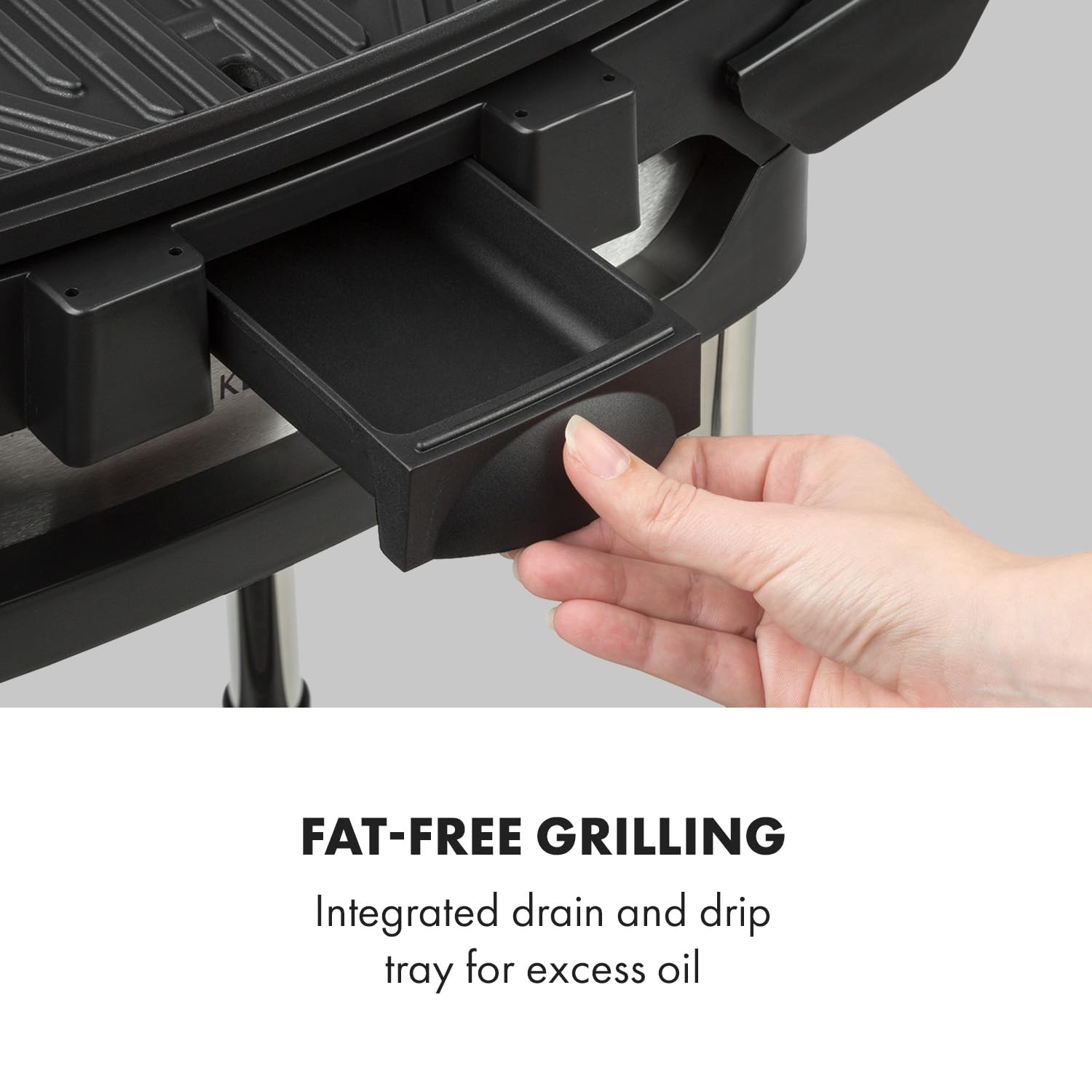 Klarstein Gatsby Grill elektryczny, grill stojący, Moc: 2000 W, EasyGrill Concept, Powierzchnia: 40 x 36 cm/Odlew aluminiowy/Nieprzywierająca/Pokrywa grilla, dwa boczne stoliki, beżowo-czarny