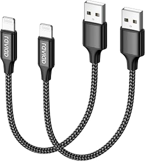 RAVIAD Phone Charging Cable 2 Pack 50cm - Black