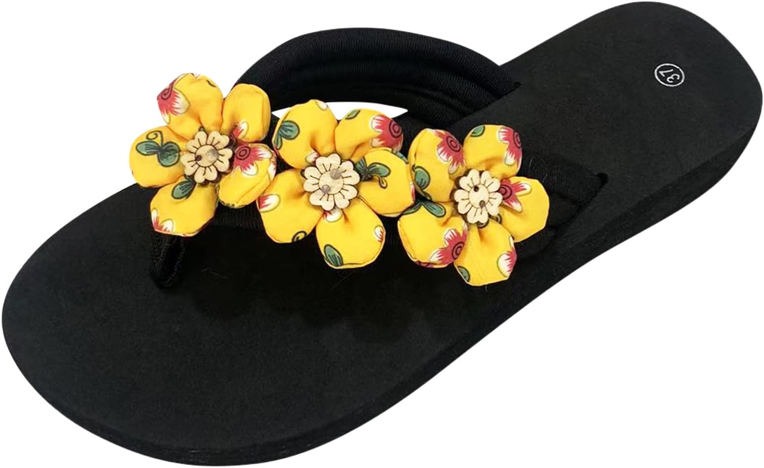 Women Miami Toe Loop Sandal Slippers For Ladies Summer Flops Open Flowers Sandals Casual Shoes Jeweled Womens Flip Flop Crocs Women'S & Slides Black Arch Fit Uk Support Size 5 Walking