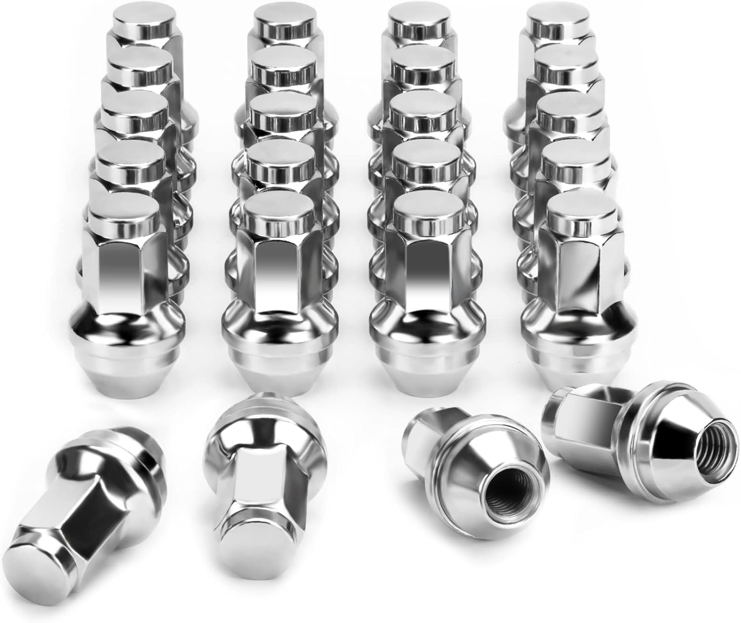 M14x2.0 OEM Lug Nuts Fit 2000-2014 Ford F150, 24PCS One Piece Design Factory Style M14-2.0 Wheel Lug Nuts for Expedition Lincoln Navigator Replacement Ford OE Stock 4L3Z1012A 7L1Z1012A Lugs Anti-Rust