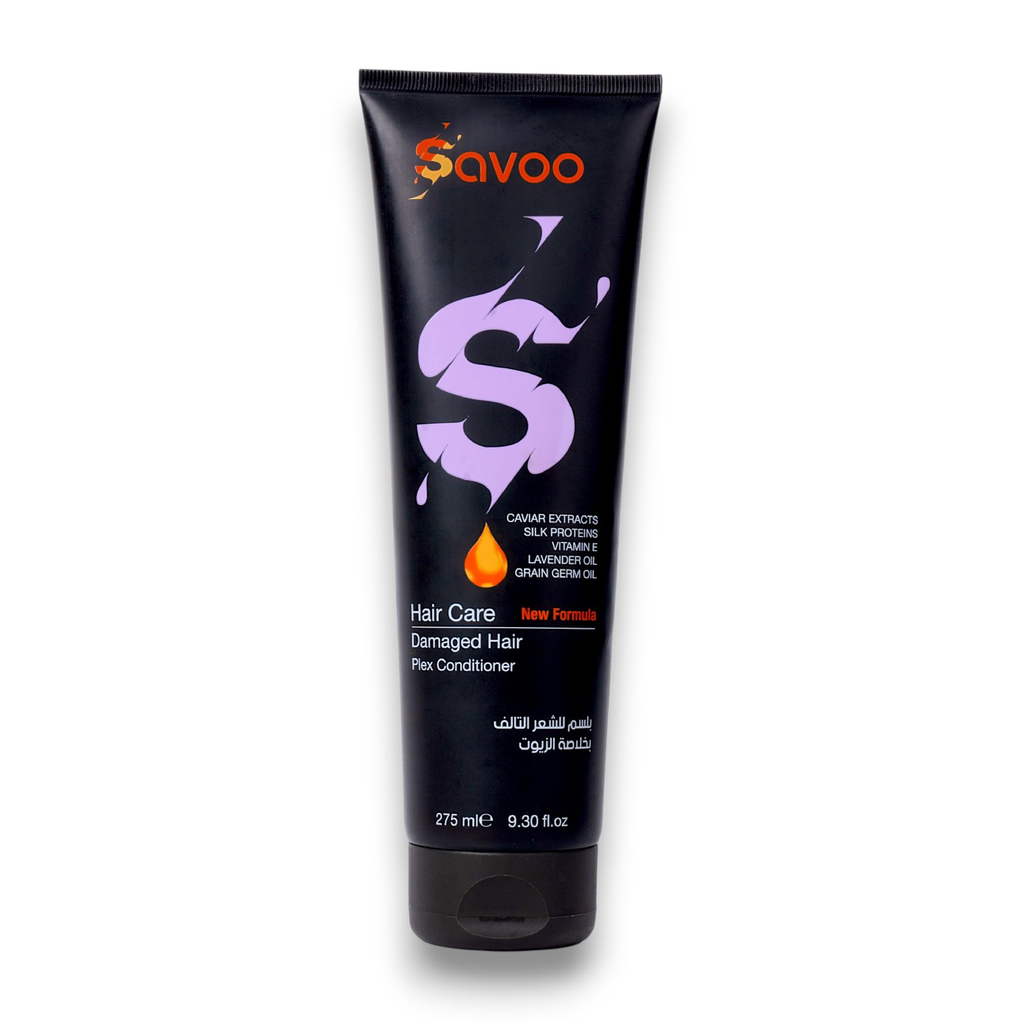 SAVOO Conditioner for Damaged Hair 275ml | Plex Formula with Caviar Extract, Silk Proteins, Vitamin E, Lavender & Grain Germ Oil | Deep Repair, Hydration & Hair Strengthening