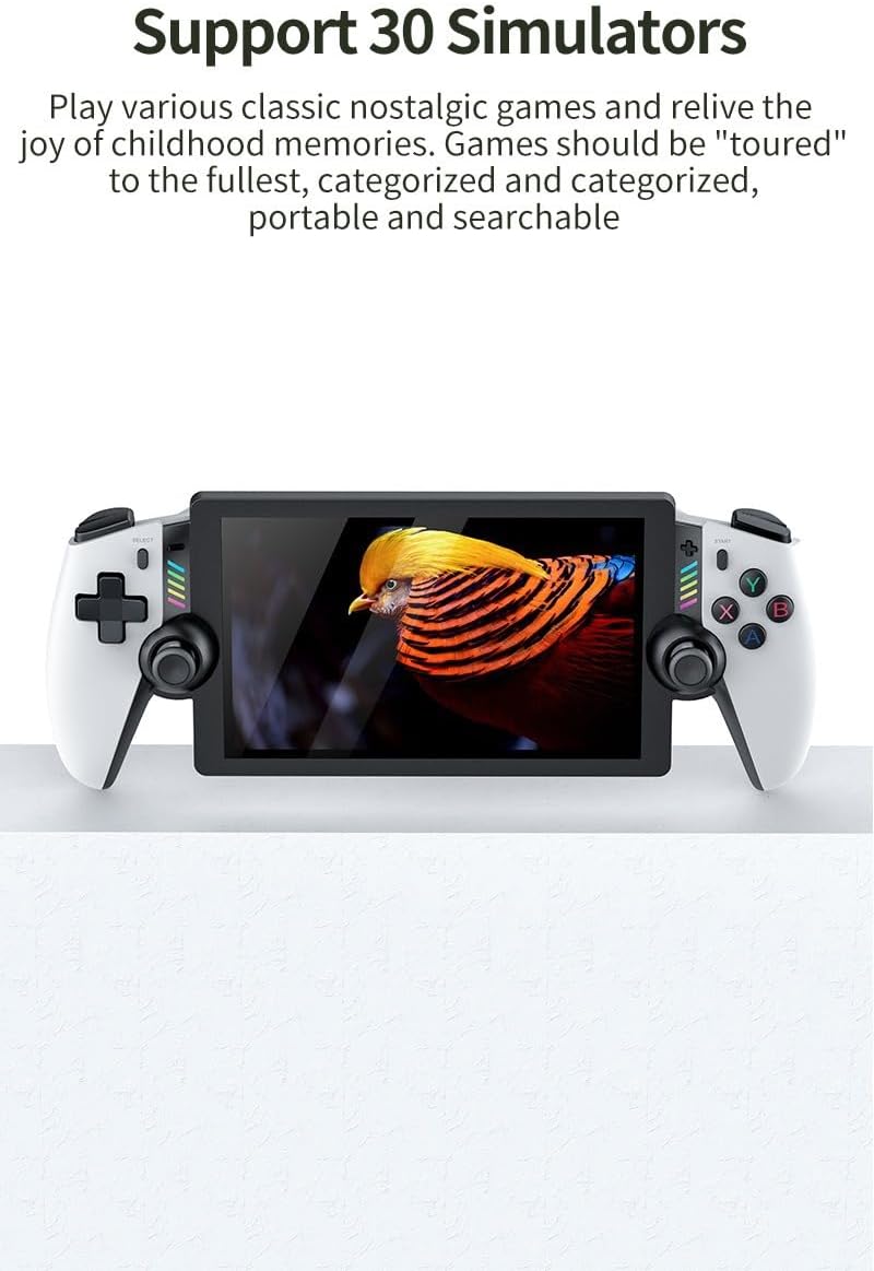 M28 Retro Handheld Game Console,30+ Emulators,Retro Game Console ,EmuELEC System,7.1″ LCD HD Screen Portable Video Game Console,4000mAh (128G 20000+ Games)