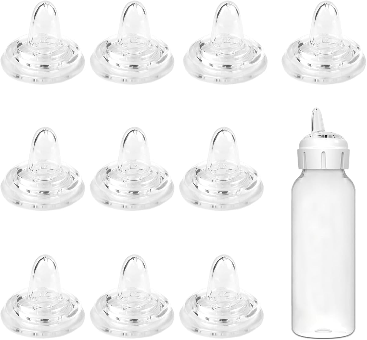 Spout Nipples Compatible with Dr. Brown's Narrow Bottles (10 Pack) | for Sippy Spout Bottles, Replacement Silicone Bottle Sippy Nipple BPA-Free, Soft Transition Spout for Sippy Cups, 6m+