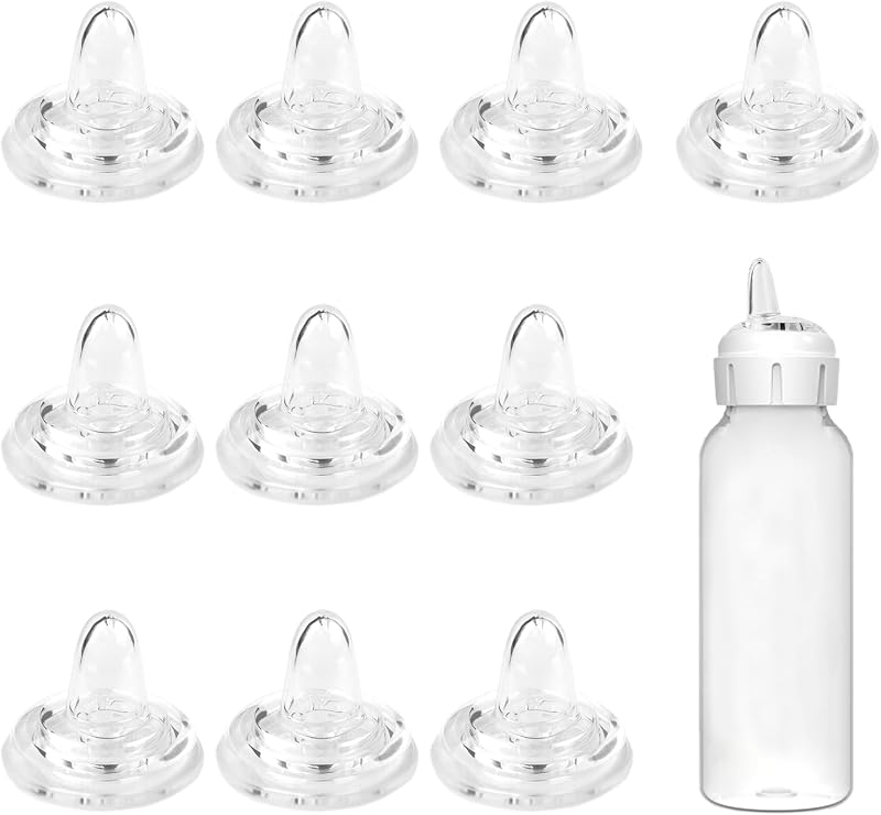Spout Nipples Compatible with Dr. Brown's Narrow Bottles (10 Pack) | for Sippy Spout Bottles, Replacement Silicone Bottle Sippy Nipple BPA-Free, Soft Transition Spout for Sippy Cups, 6m+
