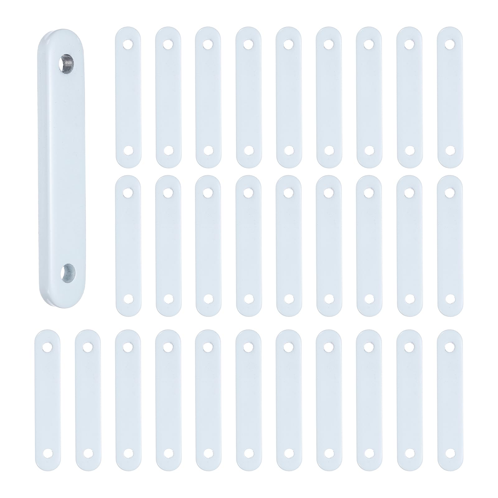 sourcing map 30Pcs Curtain Weights, Curtain Pendant Oval Iron Weights Drapery Bottom White for Home Bedroom Shower Straight Sheers Drapery Tablecloth Flag (42G Each)