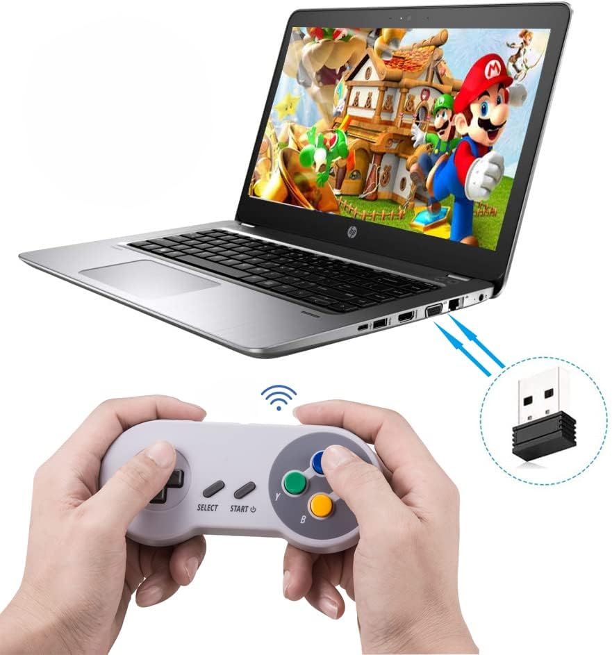 Miniatura 6 de KIWITATA Wireless Classic SNES USB Controller, 2.4G Rechargeable Retro SNES Remote Emulator Gamepad Controller for Windows 11XP87 MAC RetroPie