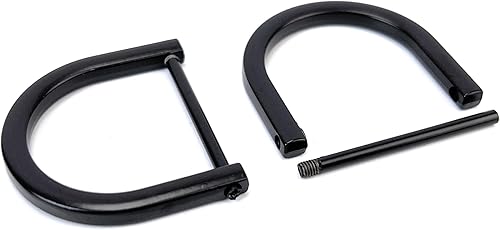 Miniatura 57 de 4 Piezas Anillos en D de Servicio Pesado Atornillables con Grillete de 1-1/2 Pulgadas Negro Gunmetal Forma de U Anillo D de Repuesto para Bolso