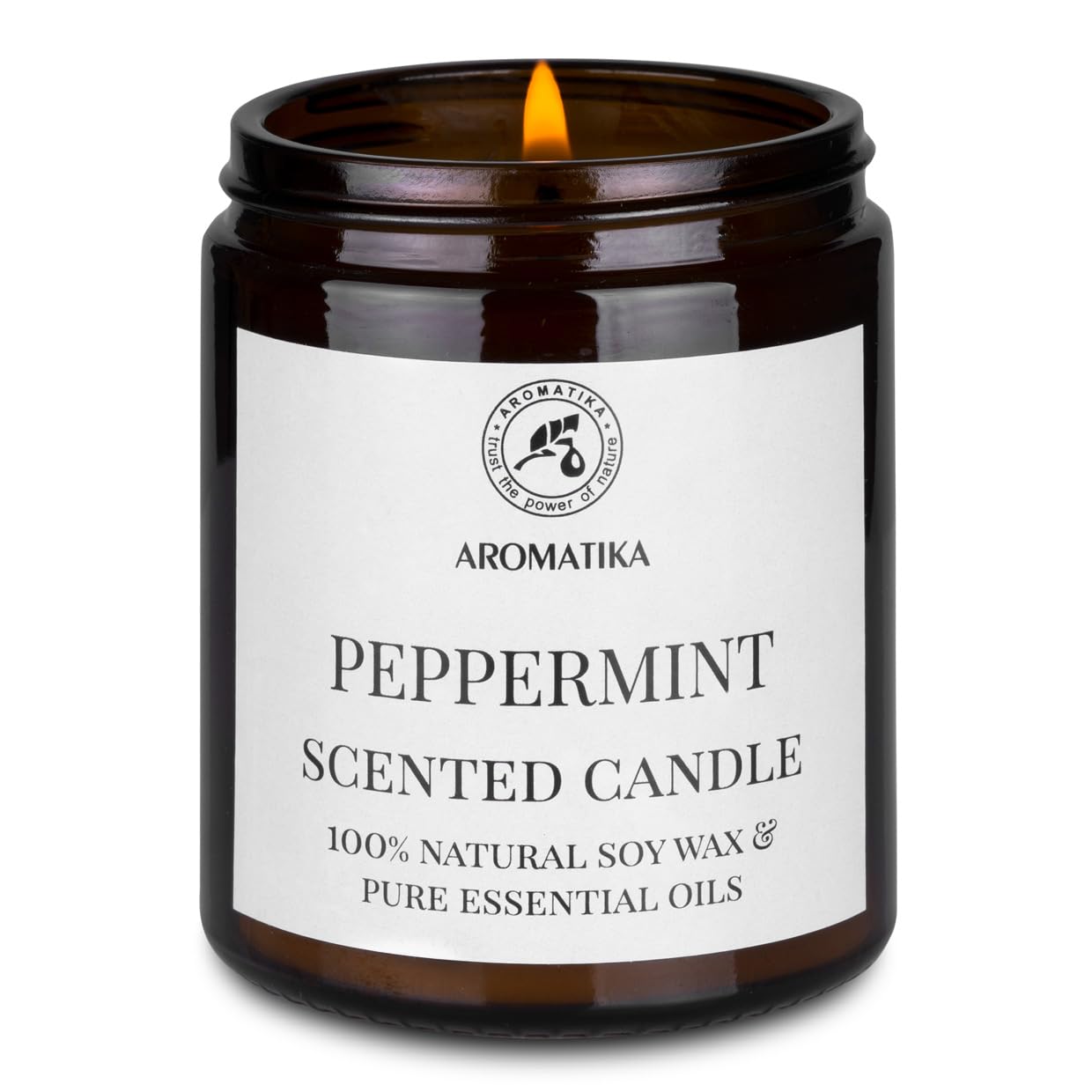 Duftkerze Pfefferminze 150 g - 100% Ätherisches Pfefferminzöl - Aroma Kerze Natürlich - Sojawachs Kerze - Aromatherapie - Kerzen für Raumduft - Duftkerze im Glas - Idee für Muttertag