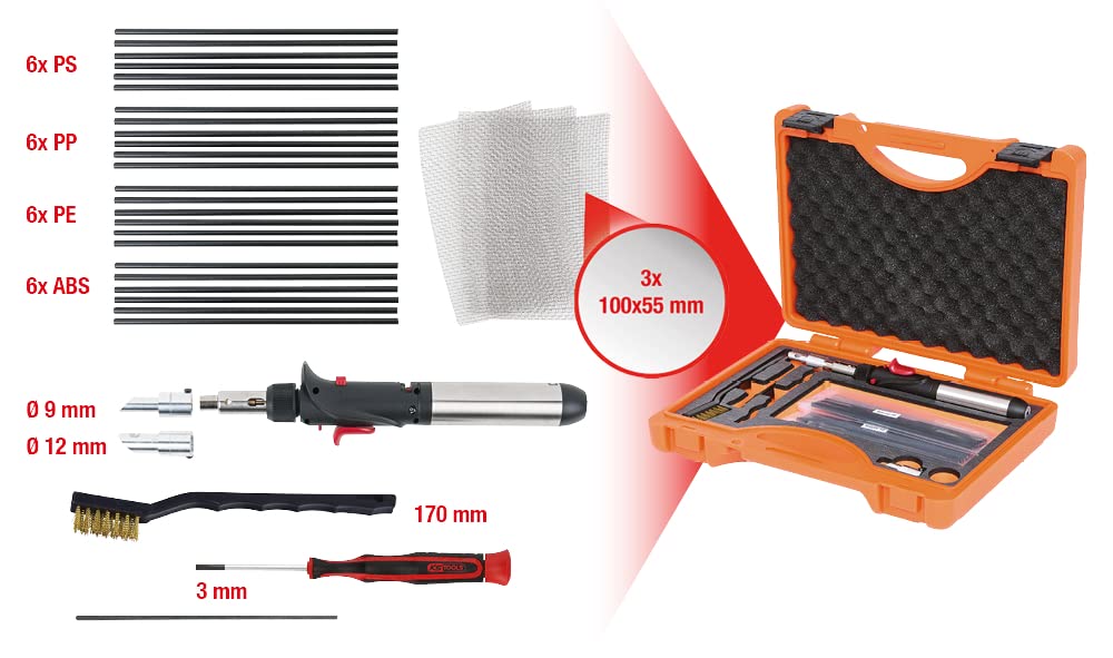 KS Tools 960.1115 Kit de soldadura de plástico, 33 pzs