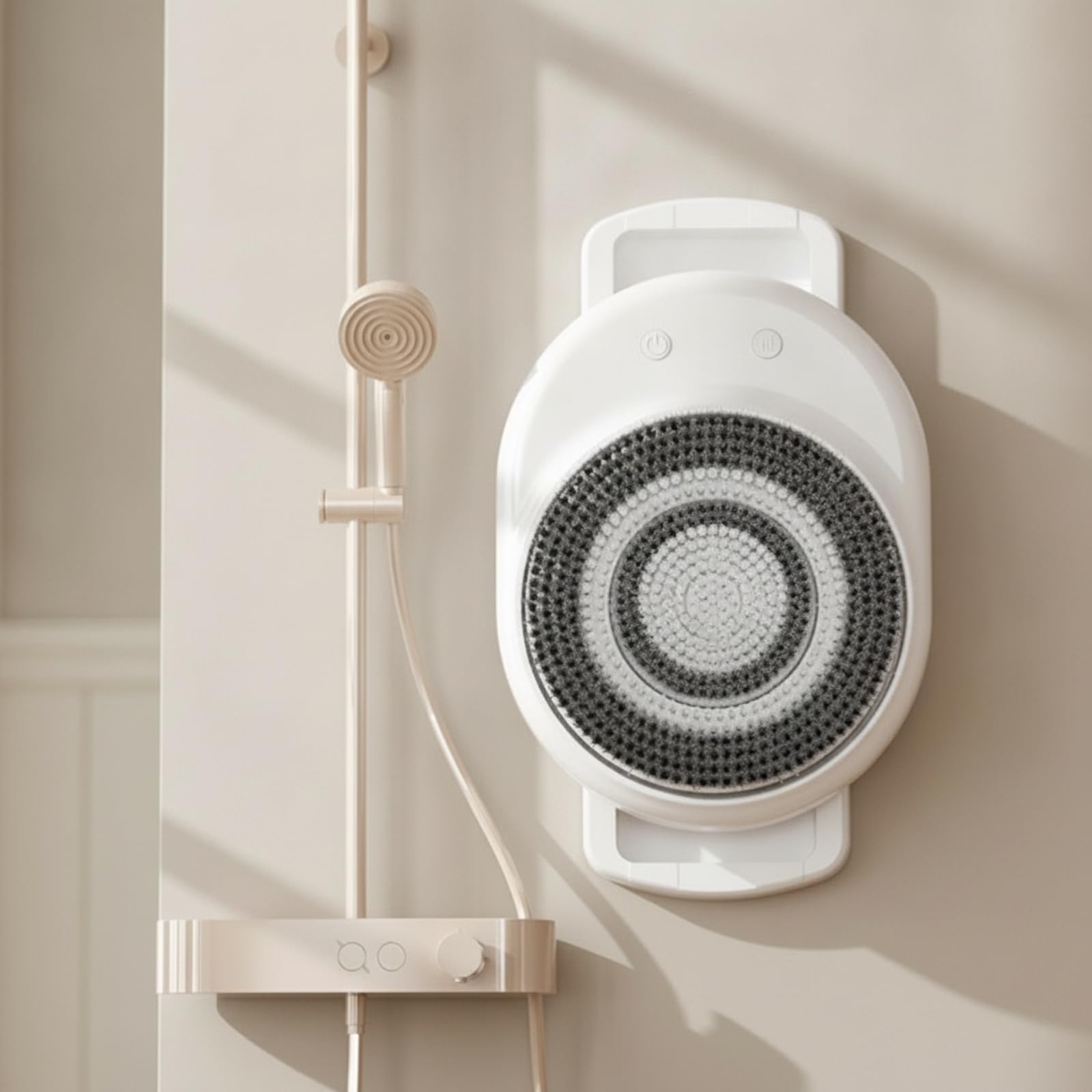 Limpiador Espalda con Soporte Pared Inalámbrico Cepillo Ducha Pared Suave Cepillo Ducha Eléctrico para Adultos