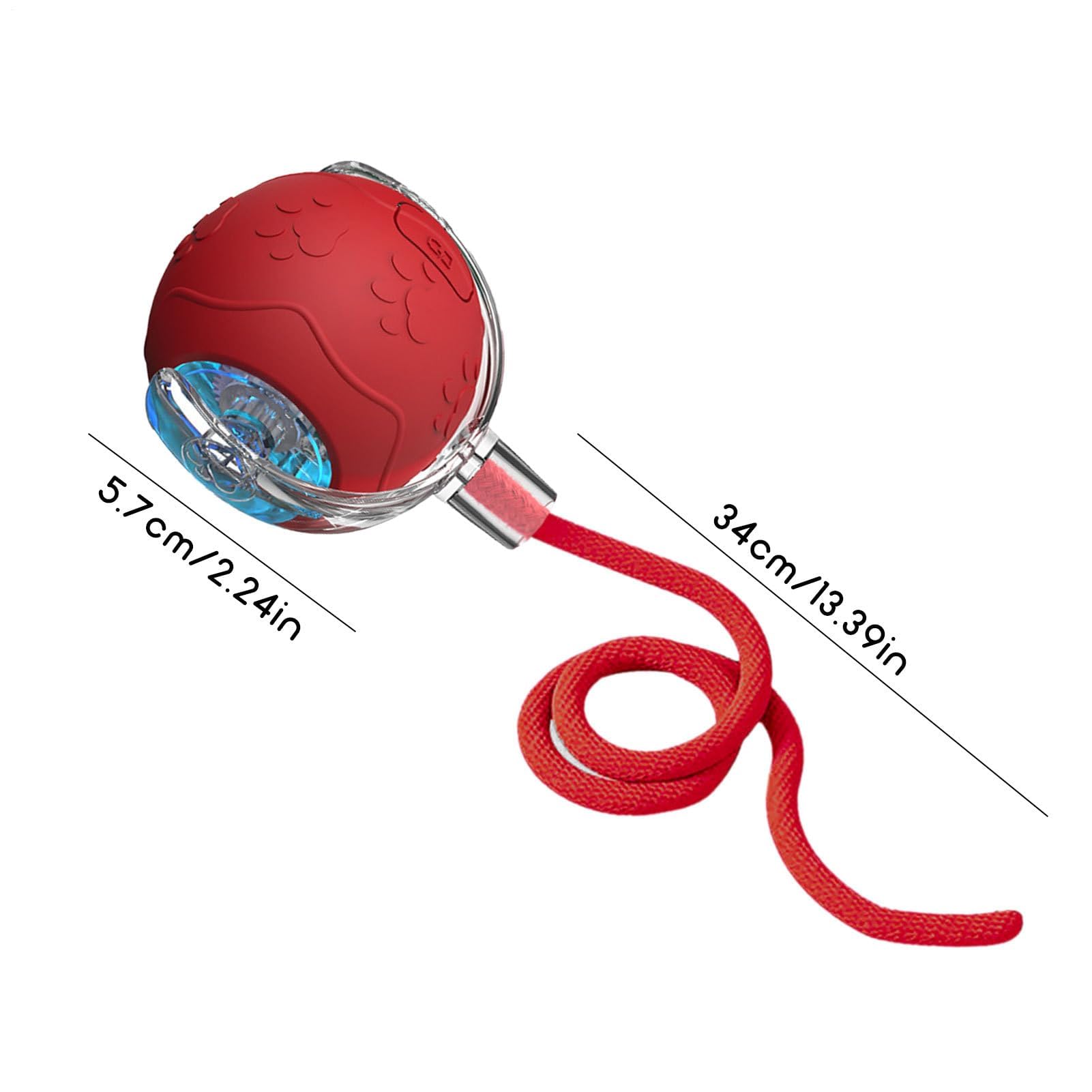 Juguetes para Gatos， Divertido Juego for Mascotas - Juguete for Gatos con Bola móvil de Silicona Cuerda | for Ejercicios enriquecimiento Juegos en Interiores(Red)