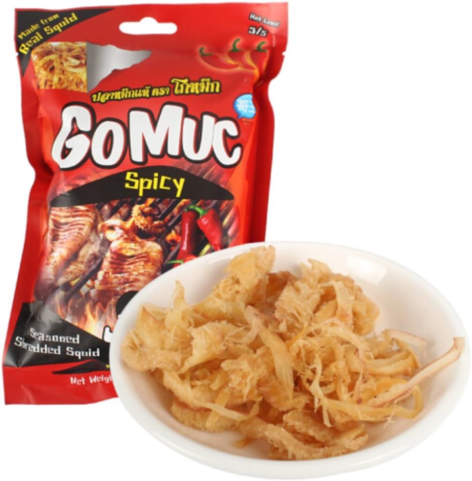 哥王 香辣鱿鱼丝 Gomuc Seasoned Shredded Squid - Spicy (Pack of 6)