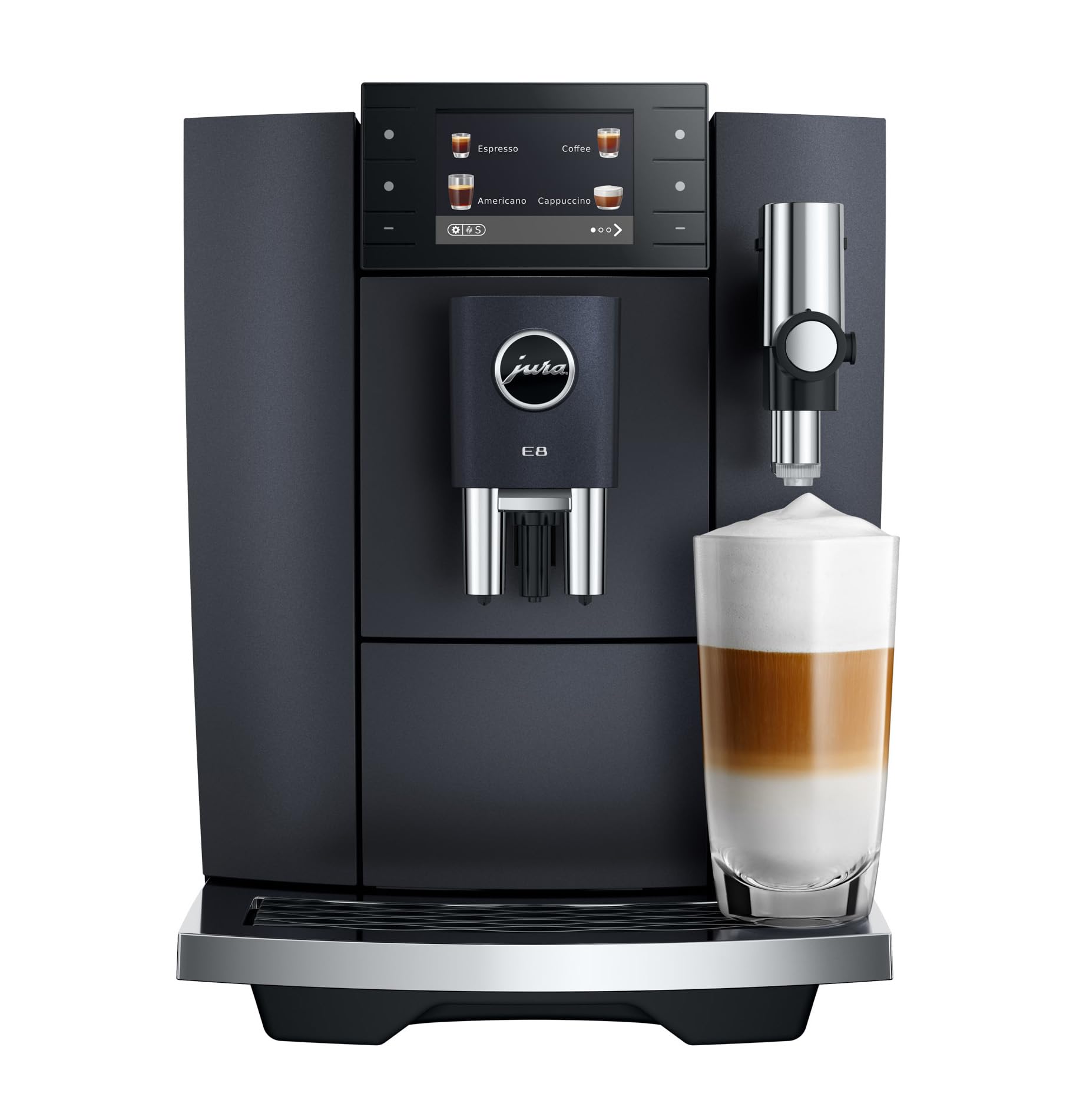 Jura - E8 Cosmic Black (ED) - Macchina da Caffè Automatica con 27 Specialità, Light Brew e Sweet Foam