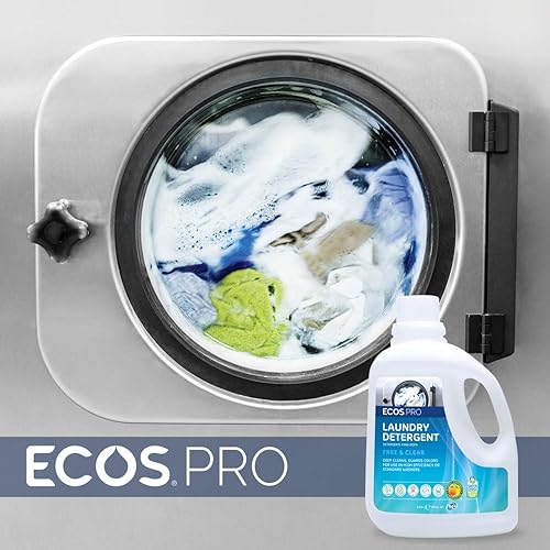 Miniatura 4 de ECOS PRO - Detergente líquido para ropa, 2 unidades, libre y transparente, concentrado e ideal para uso comercial e industrial y jabón líquido de