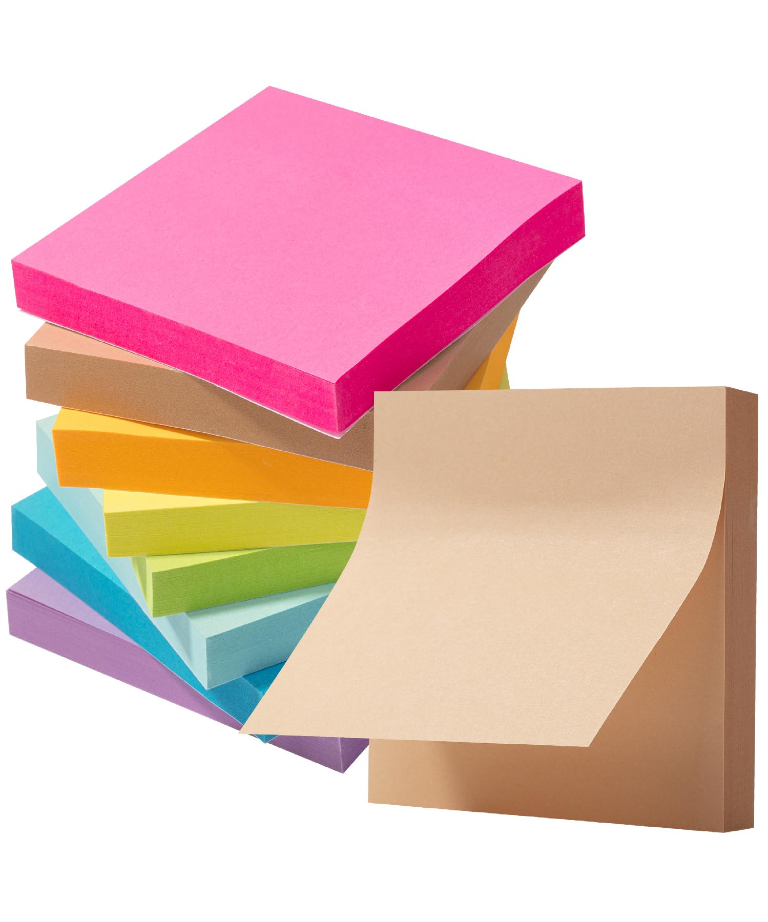 Mr. Pen- Sticky Notes, 3'x3', 8 Pads, Bright Colors, Bulk