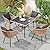 ECOTOUGE 5 Piece Patio Dining Set, Wicker Outdoor Furniture Set w/Glass Square Table, 4 PCS Chairs w/Waterproof Cushions for Backyard Garden Deck, Yellow/Black