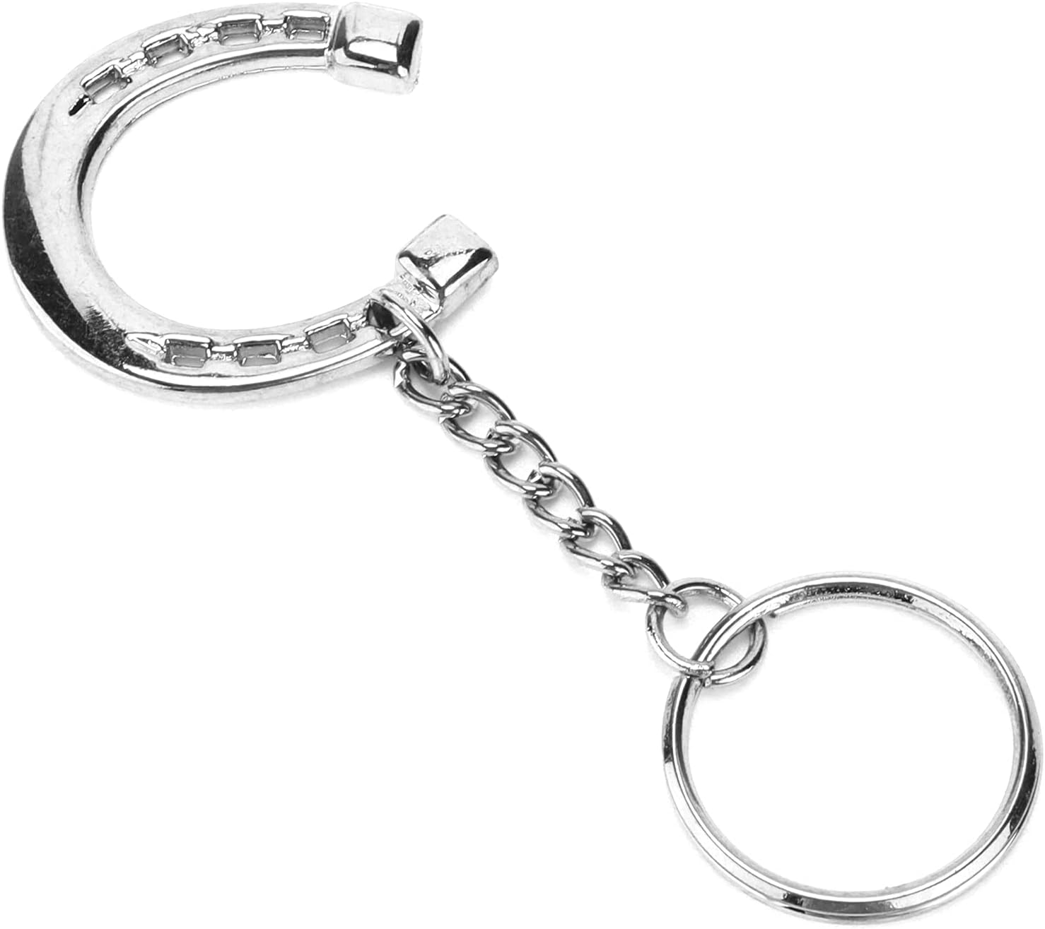 Horseshoe Keychain Highly-Polished Horseshoe Keychain Favor Gifts Silver Horse Snaffle Bits Key Ring for Home