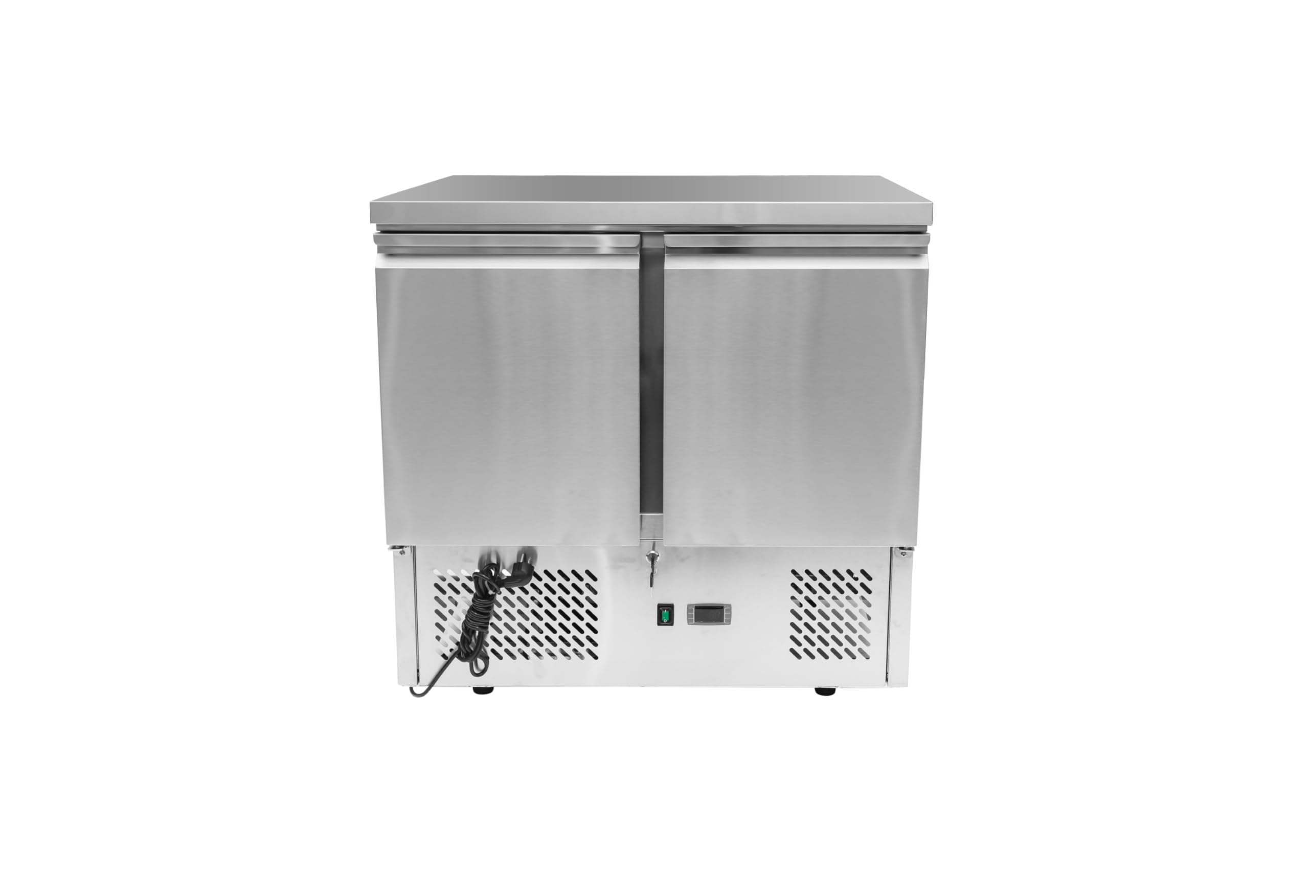 METRO Professional Table réfrigérée positive GSF3600, inox, 90 x 70 x 88 cm, 169 L, froid statique brassé, 220 W, avec serrure, argenté