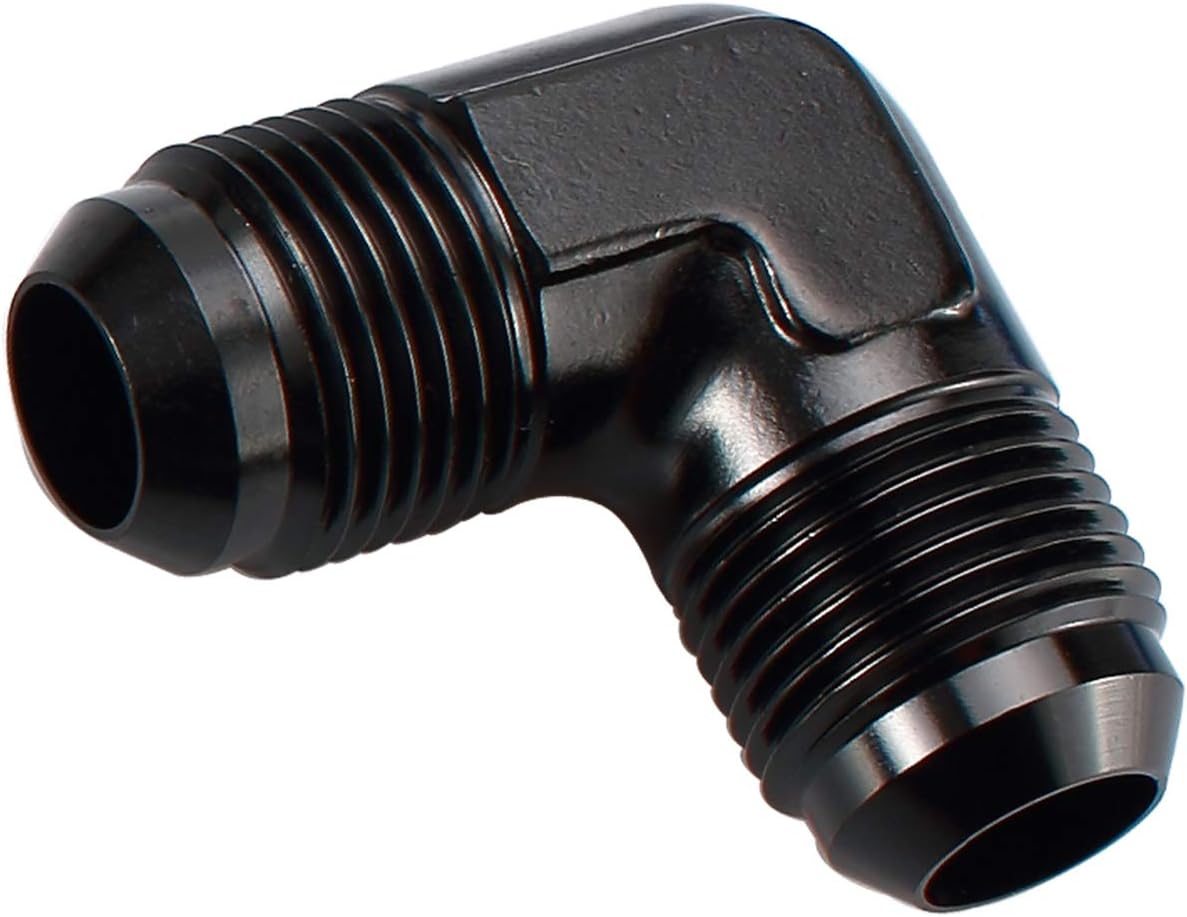 AC PERFORMANCE -6 AN Male to Male Flare 90 Degree Union Coupler Fitting Adapter Aluminum Blue