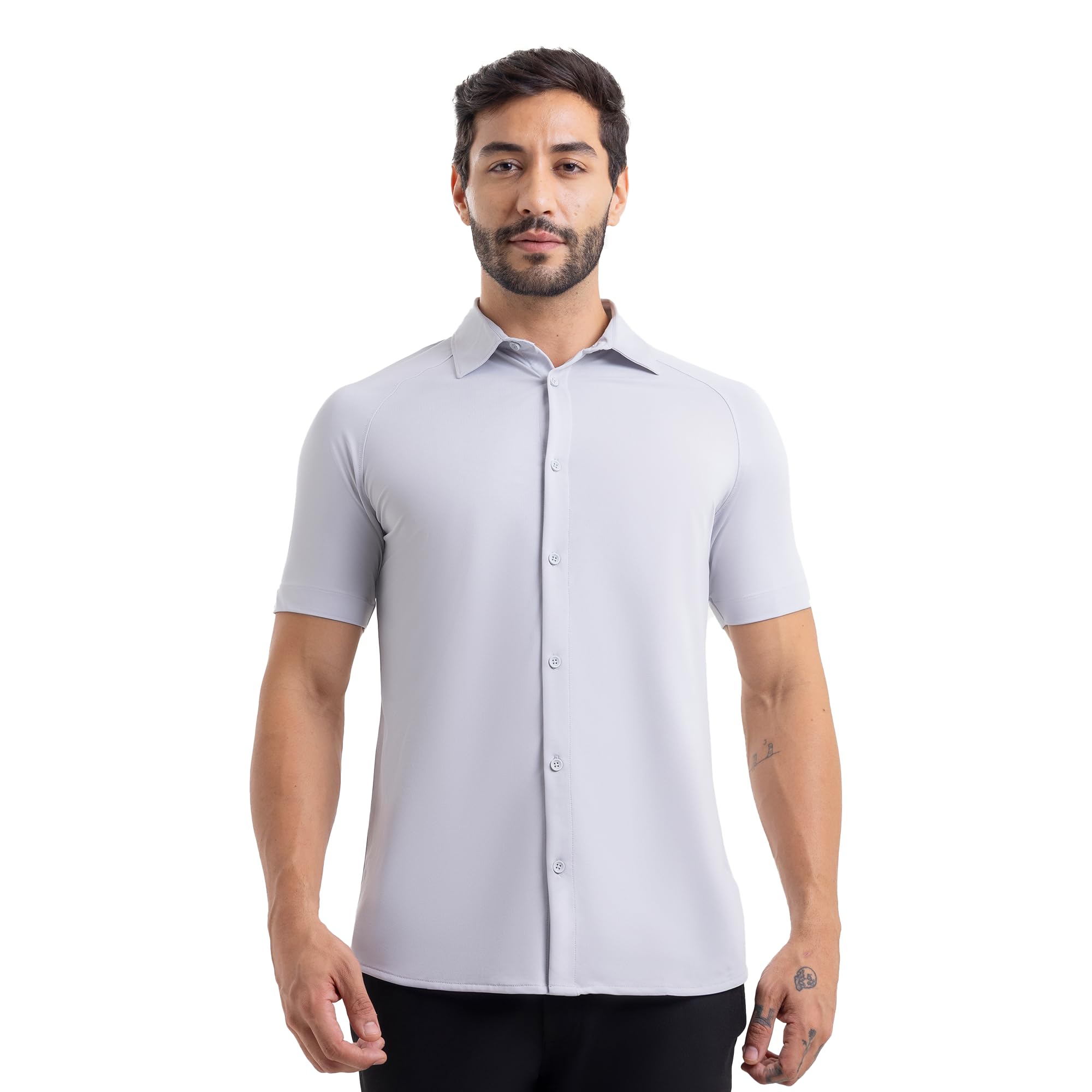 Heather Raglan-Short Sleeves CoolPro Shirt| Half Sleeves Shirt | Summer Shirt | Men's wear | Light Weight | Cool pro Technology | Wrinkle Free |-picture-51