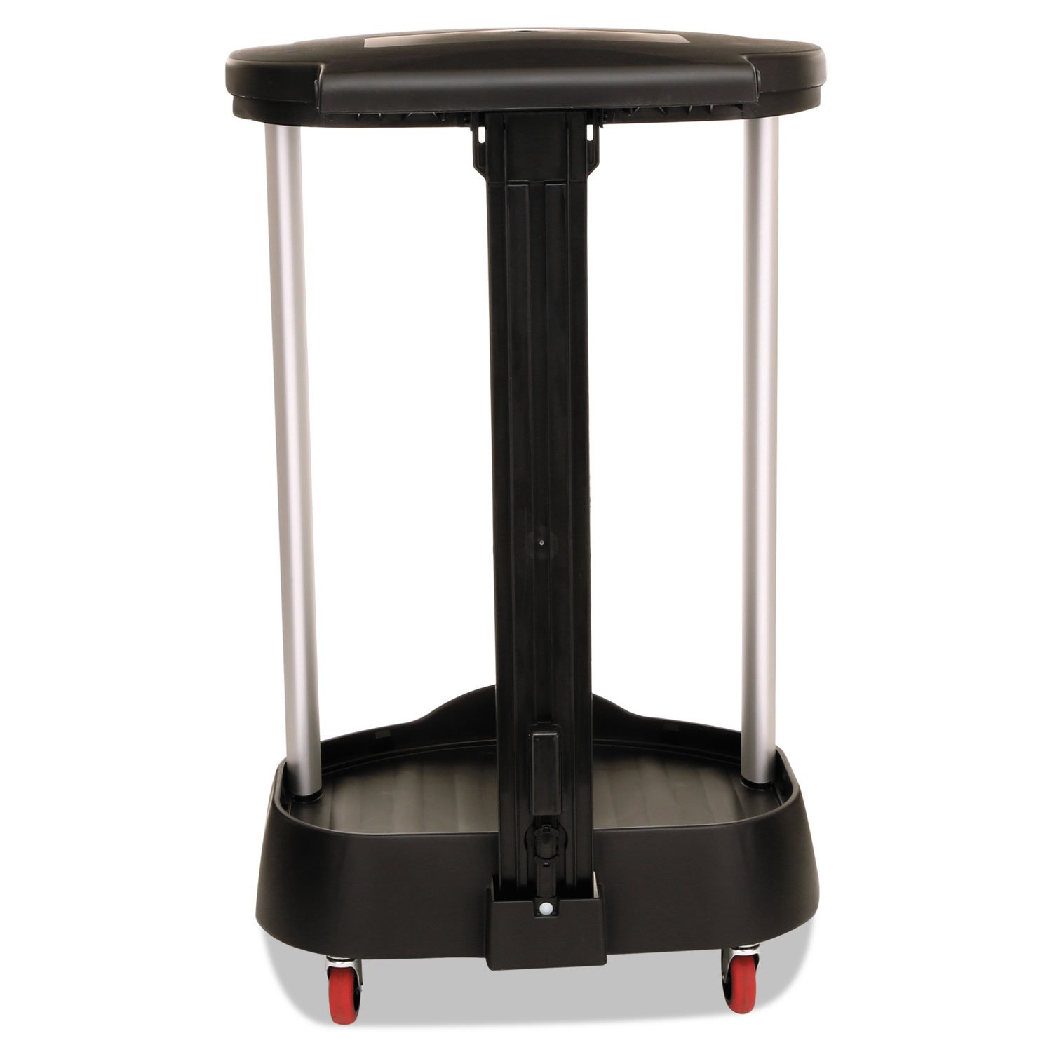 Rubbermaid Commercial Executive Series Step-On Linen Hamper/Laundry Basket with Front Locking Casters, 30 Gallon, Black, Hands Free Lid, for Hospitals/Medical Labs/Commercial Facilities