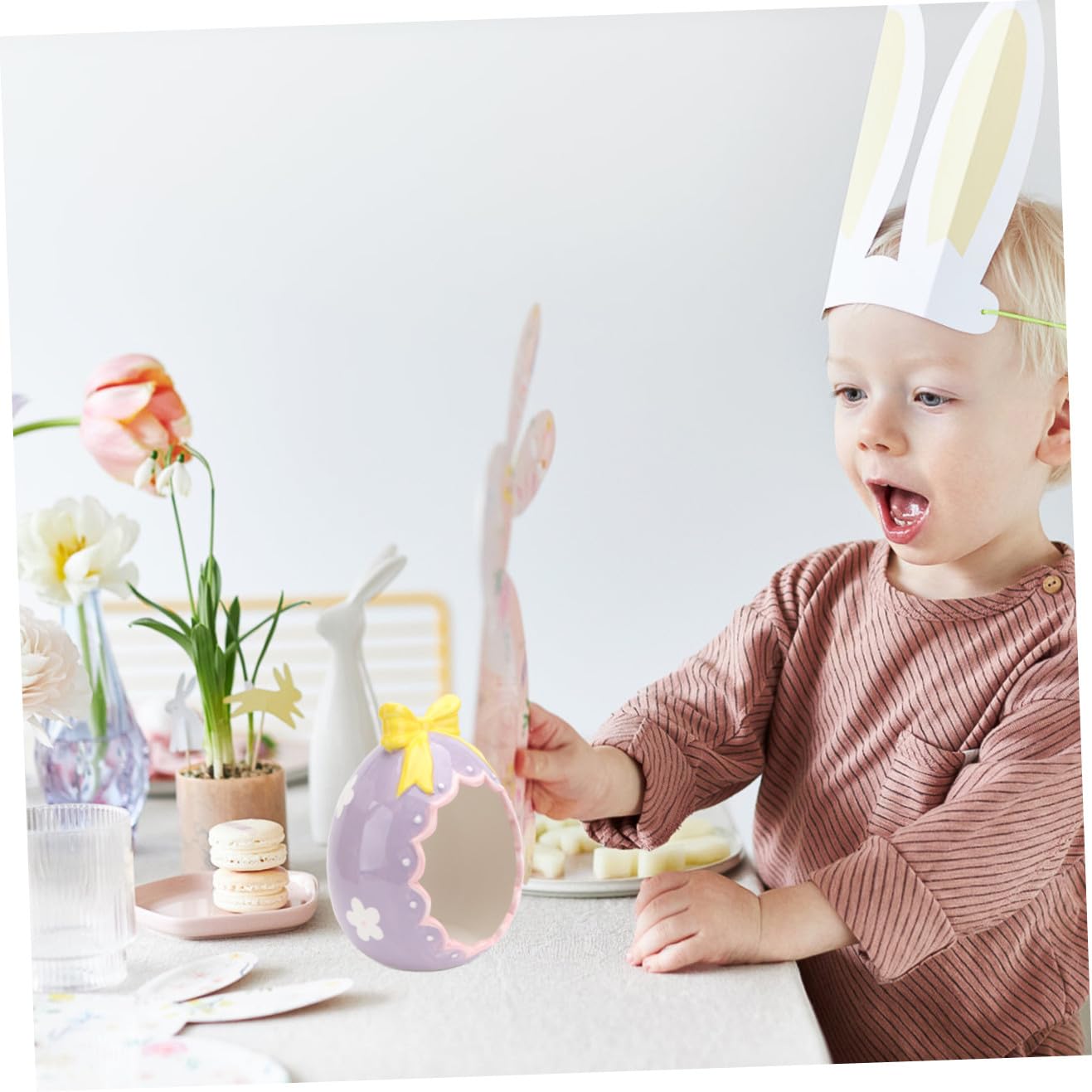 1 Pezzo Guscio D'uovo di Pasqua in Ceramica Decorazione Casa Nido per Criceti Artigianato in Guscio D'uovo