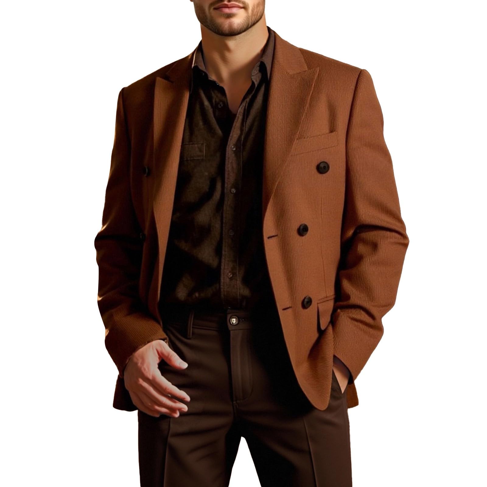 Herren Leder Sakko Slim Fit Männer Blazer Modern Freizeit Leichte Jackett Anzugjacken Reverskragen Sakko Mantel Herrenmode Leder Business Anzug Einfarbig Stilvolle Outwear