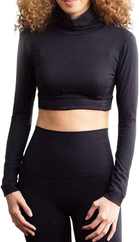 Women Tank Top Turtleneck Layering HALFTEE Crop Tee Undershirt for Women & Teens XS-3X